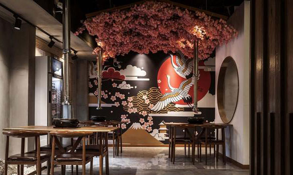 日式燒烤店裝修，神往與盛唐來往密切的古日本